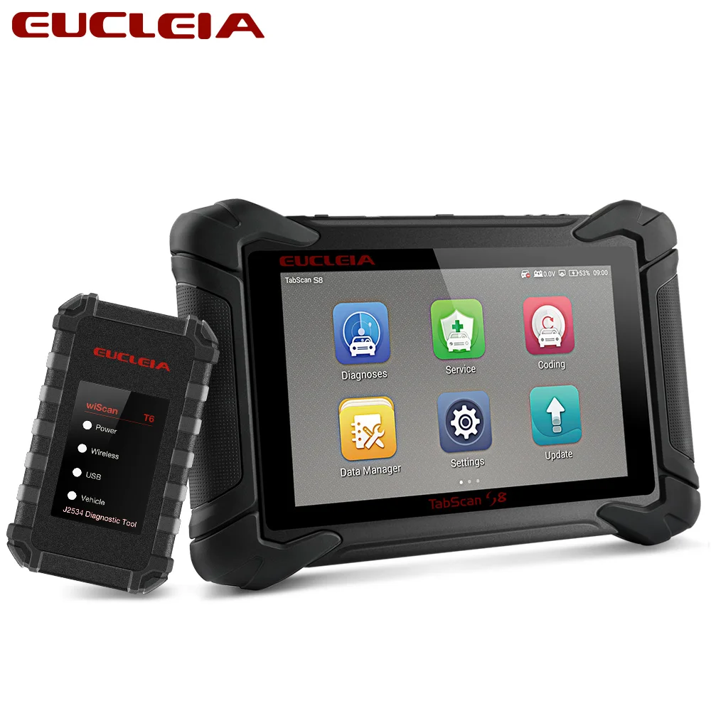 Профессиональный Автомобильный сканер ODB2 EUCLEIA S8 Bluetooth Wi-Fi полная система
