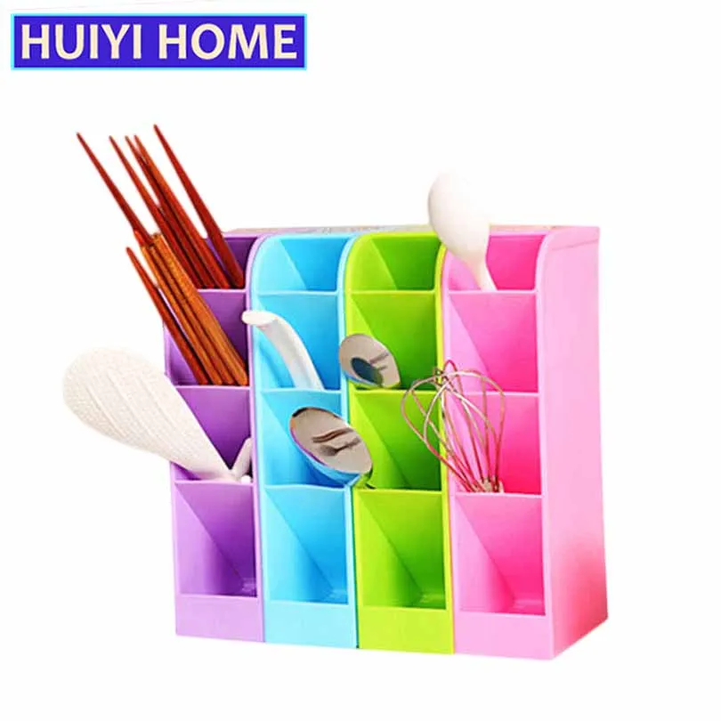 

Huiyi Home 4 Grids Cutlery Holder Kitchen Tools Storage Rack 2 Colors Socks Underwear Finishing Box Home Organizer Shelf EGN177