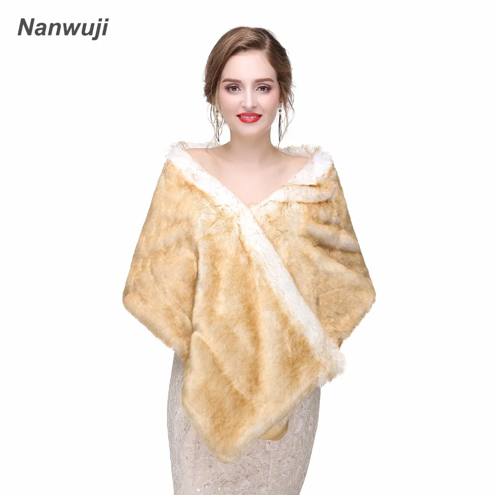 

2018New Arrival Faux Fur Jacket Wrap Shrug Bolero Coat Wrap Shawl Cape Bridal Wedding Shawl Bridal Wedding Accessories 1601