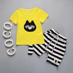 DIIMUU/Летняя модная одежда для новорожденных мальчиков и девочек, одежда для малышей, хлопковая детская одежда с героями мультфильмов, милые
