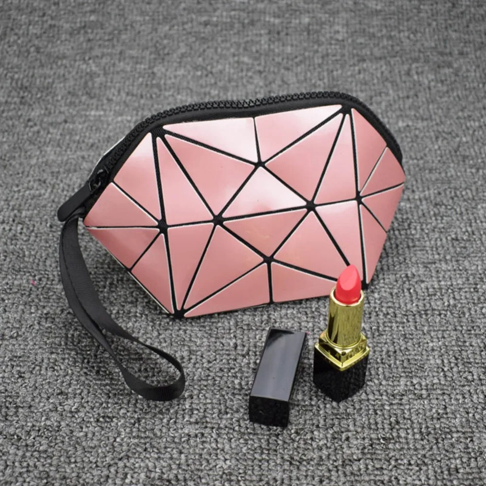 

Portable Lady Multifunctional Cosmetic Bag Flash Diamond Leather Organizer Cosmetic Storage Bag Multi-color Folding Bag #294609