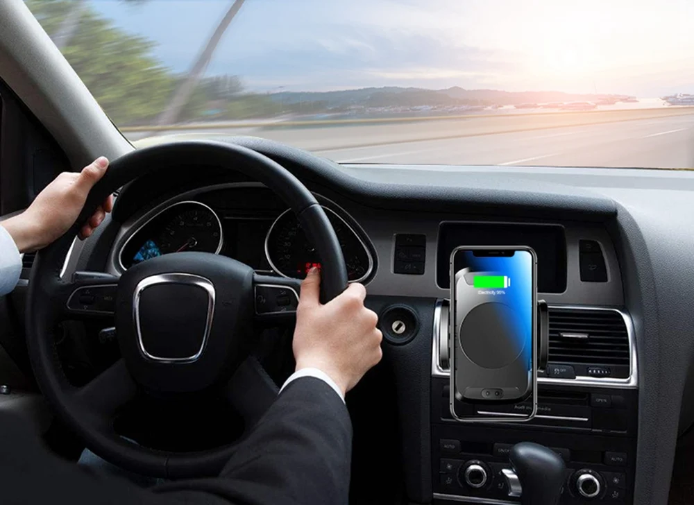 TOMKAS Holder For Phone in Car Qi Wireless Charger For iPhone X 8 Plus Mobile Phone Support Car Phone Holder For Samsung S9 S8