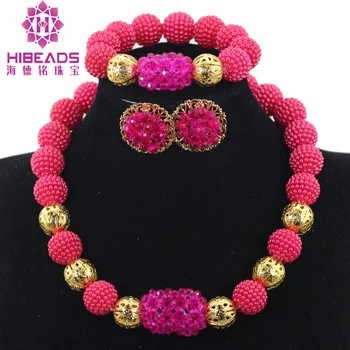 

Pretty Pink Plastic Balls Costume Jewelry Sets Women Choker Chunky Necklace Stud Earrings Set Birthday Gift Free Shipping WE062
