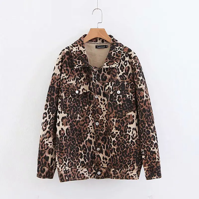 Little Joseph 75-6009 европейский и американский модный стиль леопардовое джинсовое пальто