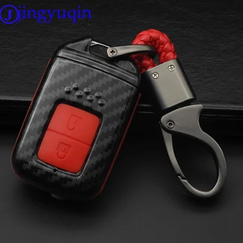

jingyuqin 2 Buttons Carbon Fiber Silicone Car Key Case for Honda Civic Accord Pilot CRV 2015 2016 2017 2018