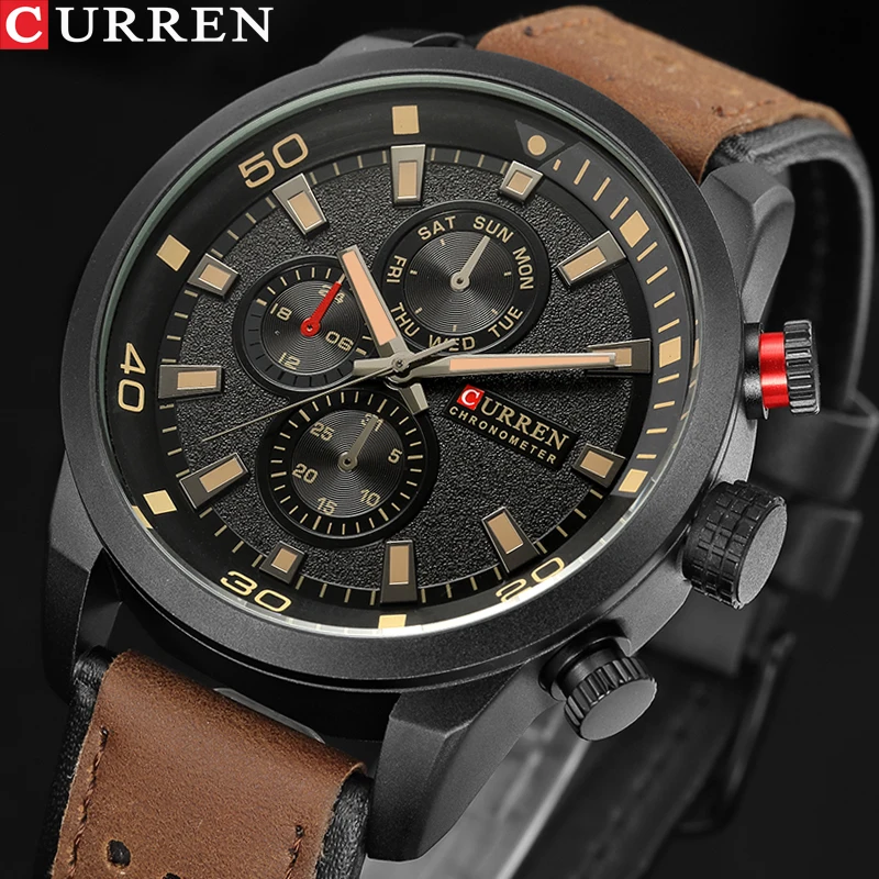 

CURREN NEW Fashion Casual Brand Waterproof Quartz Watch Men Military Leather Sports Watches Man Clock Relogio Masculino