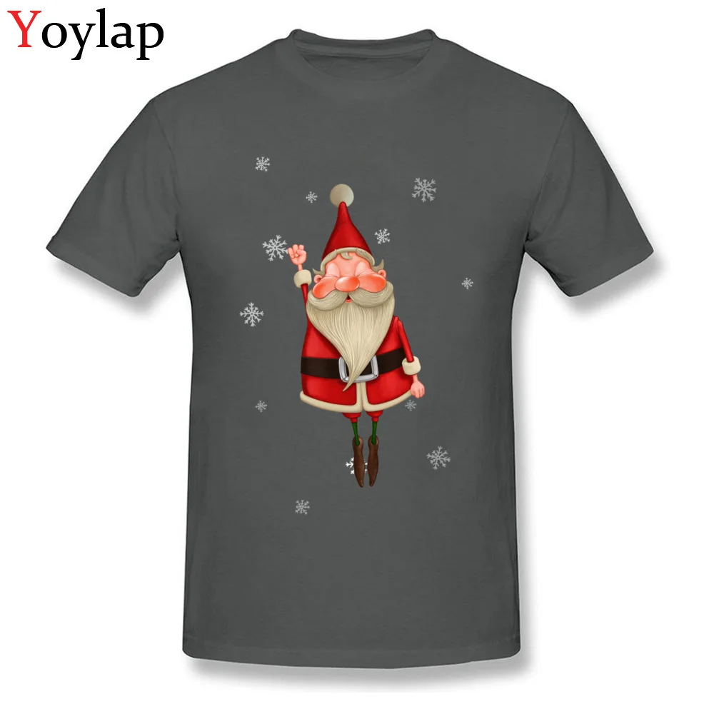 T-shirts Design Short Sleeve Funny Crewneck 100% Cotton Fabric Tops Shirts Unique Summer Santa Claus Flying Tee-Shirts for Men carbon