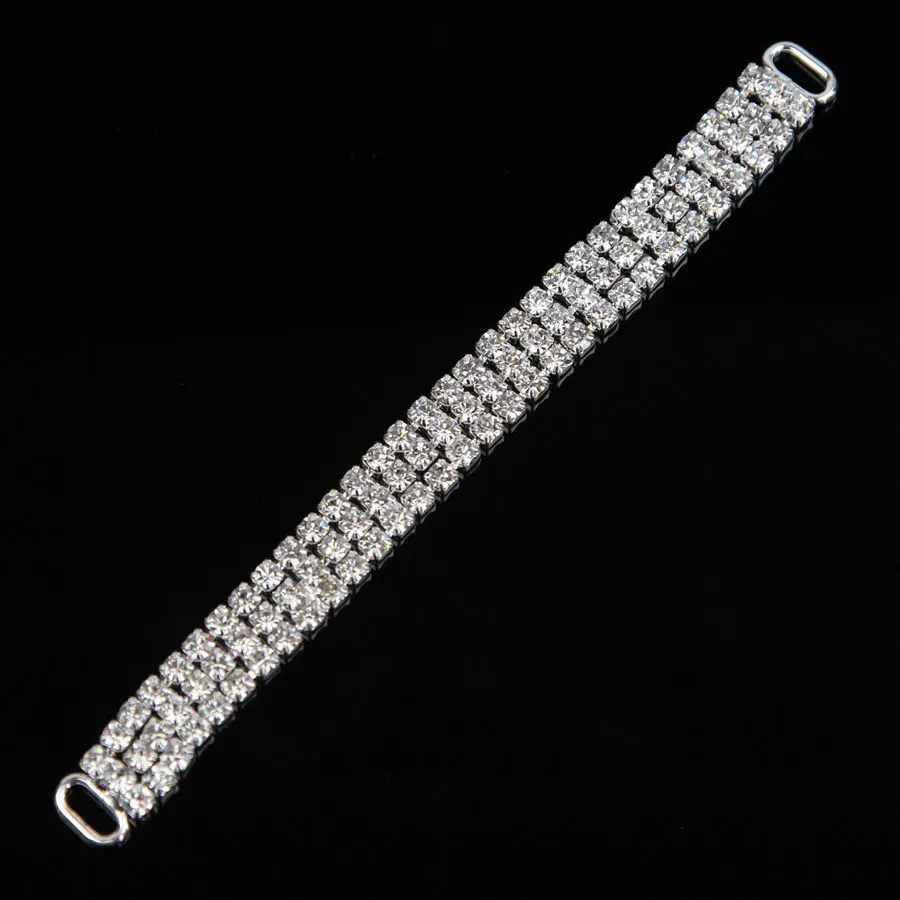 

30pcs 12cm Bikini Connectors Embellishments Ribbon Sliders Crystal Chain Rhinestone Buckle
