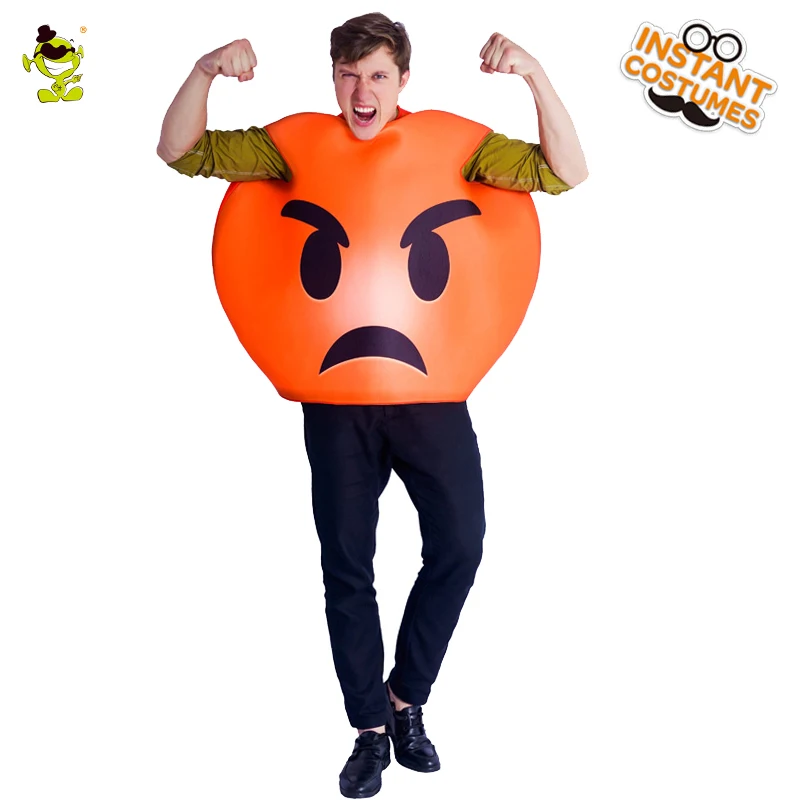 Adult Unisex Emoticon Angry Costumes Angry Emoji Cosplay Costume Mens