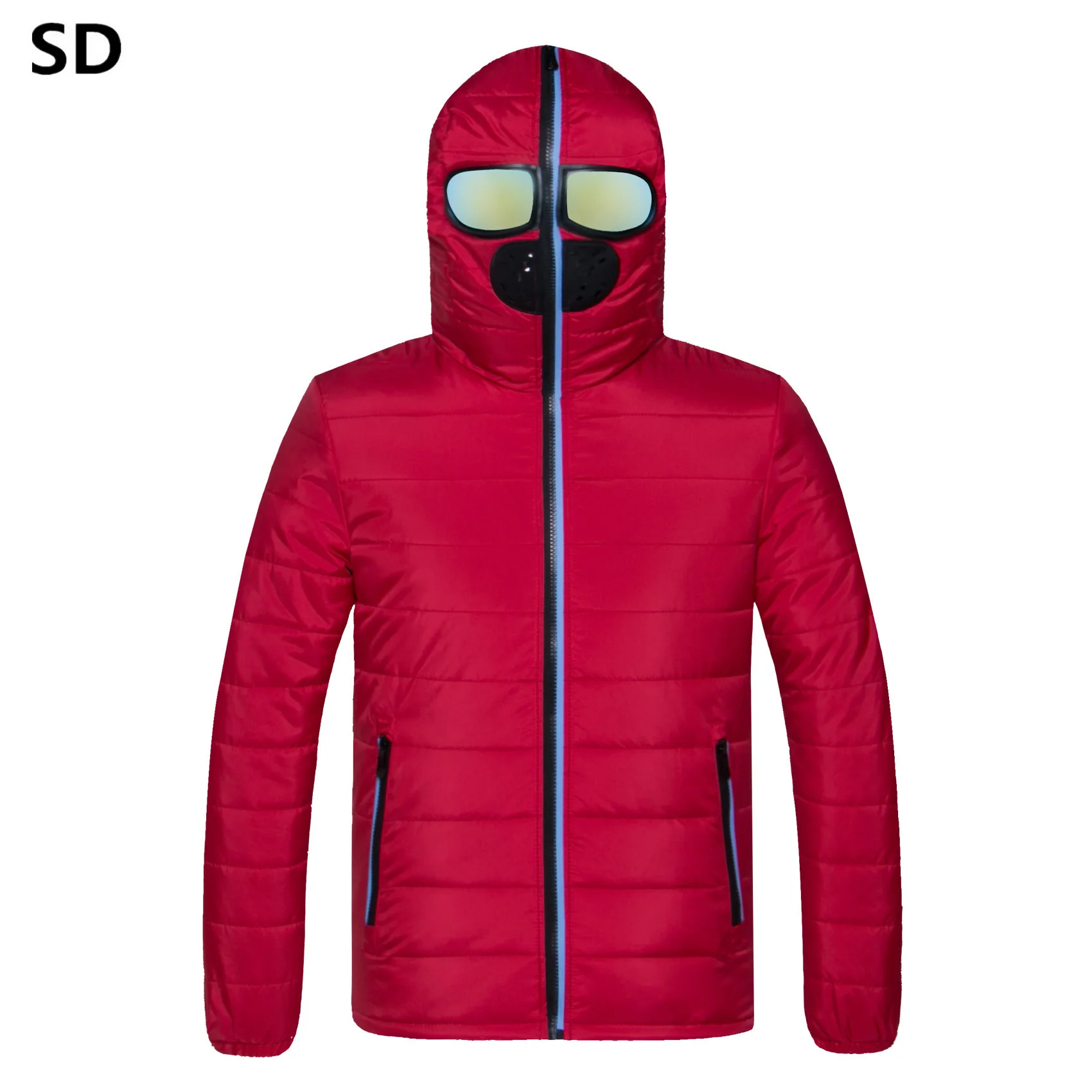

2019 Menswear Windbreaker Zipper Coats Thick Warm Solid Color Men's Coat High Quality Parka Men Hooded Jackets With Glasses 1096