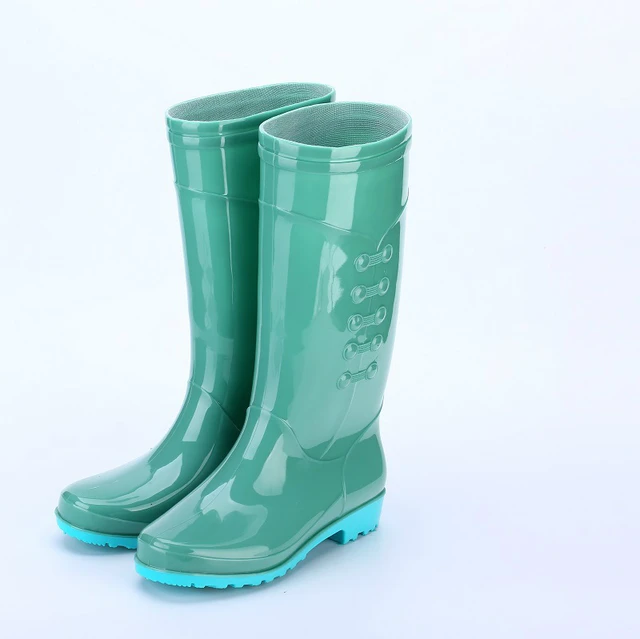 wenjie brother Warm rain boots Women's high topless rain boots Non slip wear resistant warm