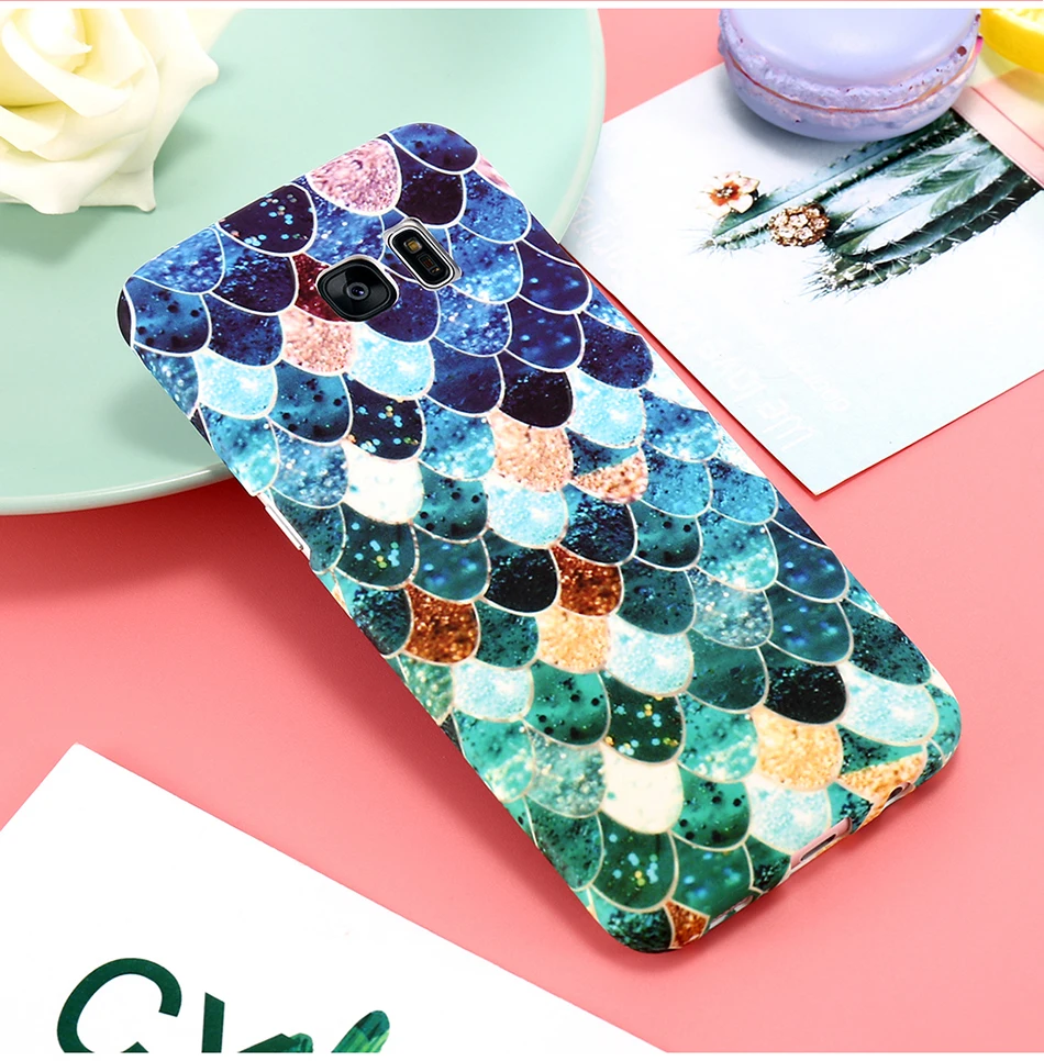 FLOVEME Ultra Thin 3D Fish Scales Phone Case For Samsung S7 Edge S8 Plus Protective Back Cover For Huawei P9 P10 PLUS Xiaomi 5 6 (8)