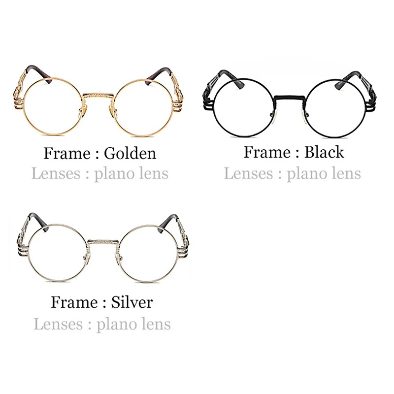 Iways готические панк металлические очки для мужчин и женщин круглые очки с близорукостью дизайн оправа Высокое качество UV400