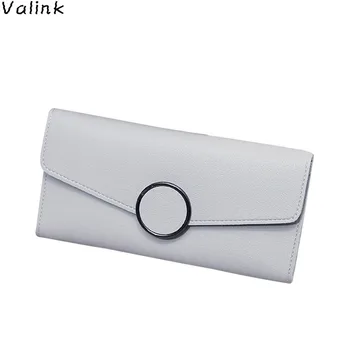 

Valink 2020 Fashion Women Simple Solid Color Long Wallet Luxury Brand Women Wallets Pu Dollar Price Women's Purse Carteras Mujer