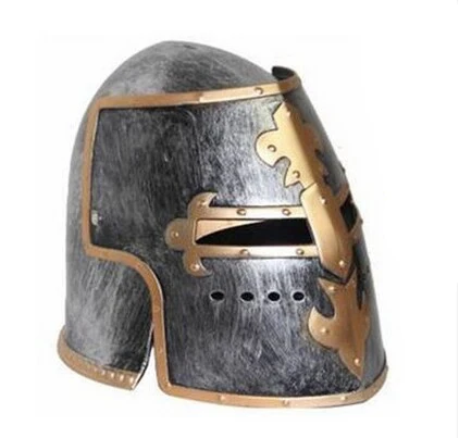 

Plastic COSPLAY Masquerade Roman Helmet Hat Spartan Helmet Roman Warrior Golden Helmet for Adult
