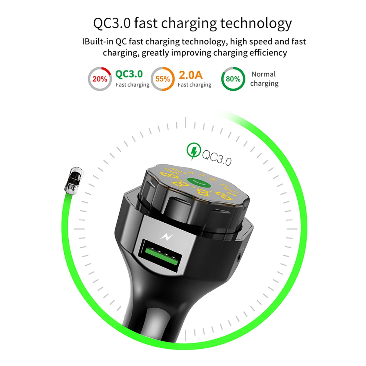 Быстрое Автомобильное зарядное устройство AP06 QC3.0 беспроводной Bluetooth fm передатчик