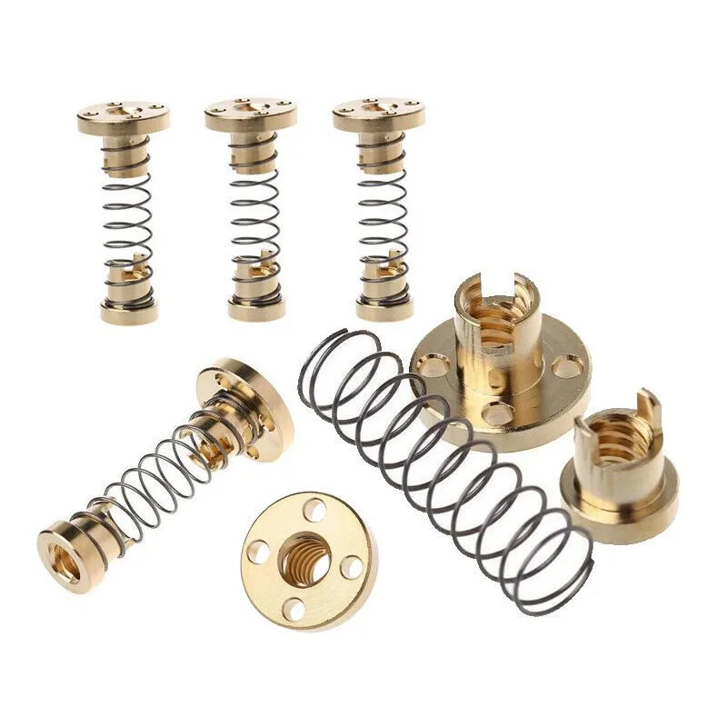 

For T8 Copper Nut 8mm Threaded Rod Lead Screws Printer Portable Replacement Anti Backlash Spring