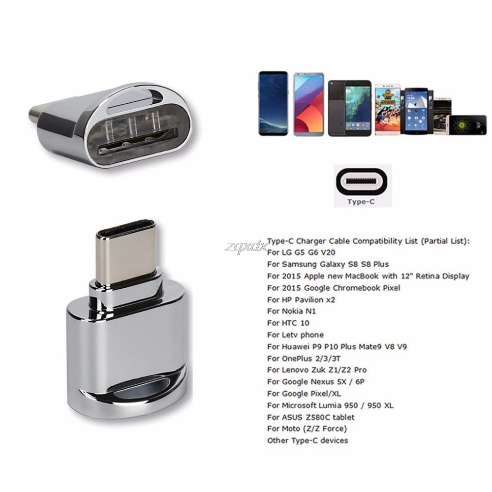 USB 3 1 Type C Micro SD TF Memory Card Reader OTG Adapter for Samsung S8