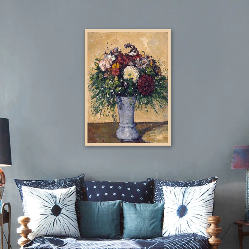 

diy painting by numbers Paul Cezanne Flowers in a Blue Vase living room impressionism dencorative paint adult hand drawing