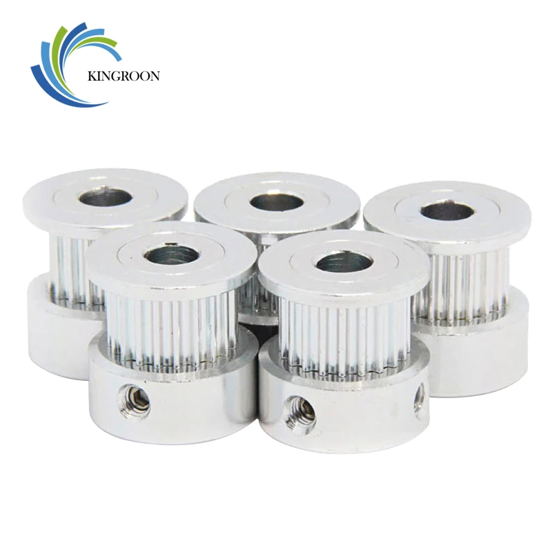 5pcs GT2 Timing Pulley 20tooth Aluminum Parts 2GT Synchronous Wheel 20 Teeth Bore 5mm Width 6mm 3D Printer Part Tooth Gear Screw |