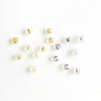 

wholesale 10/20pcs/lot gold platinum plated silicone earring stoppers earring back jewelry making craft findings DIY for women