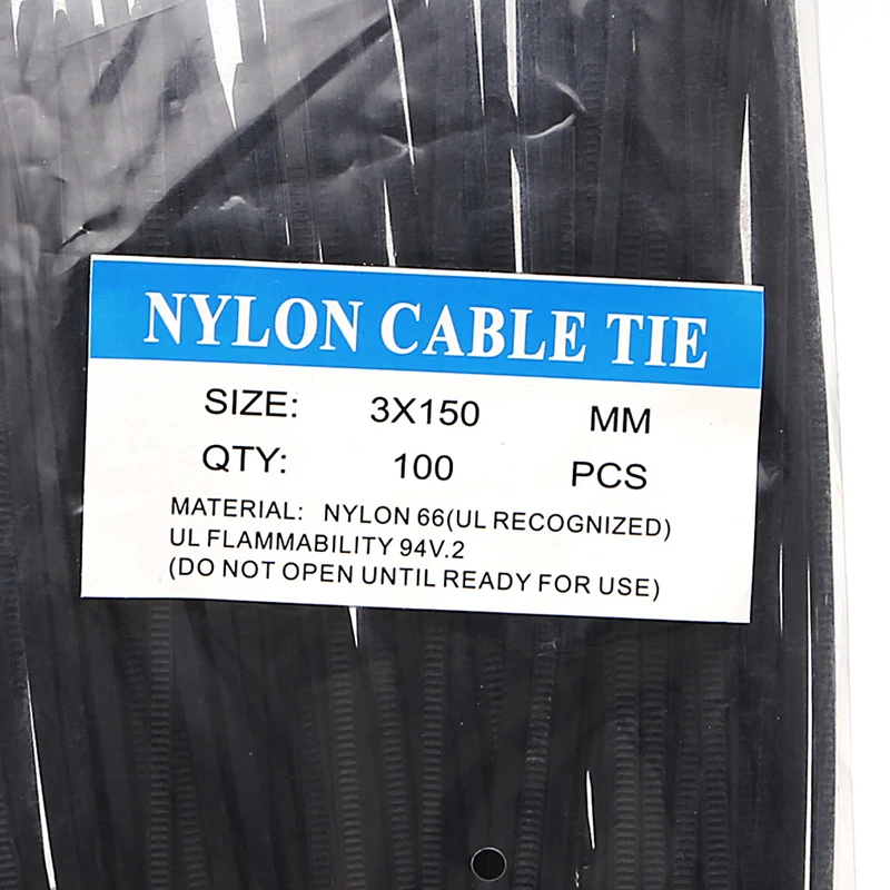 

100 Pcs 3X150mm Self-Locking Nylon Wire Cable Zip Ties Cable Ties