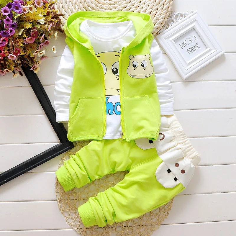 

Baby Girl Boys Clothes Autumn and Winter Full T Shirt + Pants + Vest 3 PCS Suit For Babies Cotton Bebes Newborn Clothing Set