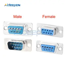 10 sztuk RS232 DB9 seryjny VGA 9 Pin kobieta 2 rzędy typ lutownicy wtyczka D-SUB wtyk męski złącze wtykowe moduł konwertera