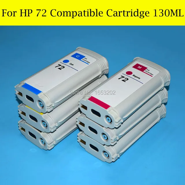 1 Lot T795 T770 T790 T610 T620 Refill Full Ink Cartridge For HP 72 Compatible For HP T1100 T1120