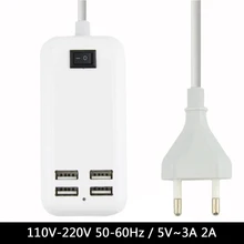 Etmakit Eu Plug 4 несколько портов настенное Usb зарядное устройство 15 Вт 3A адаптер для карт памяти зарядка мобильного телефона для устройства передачи данных для Iphone Ipad