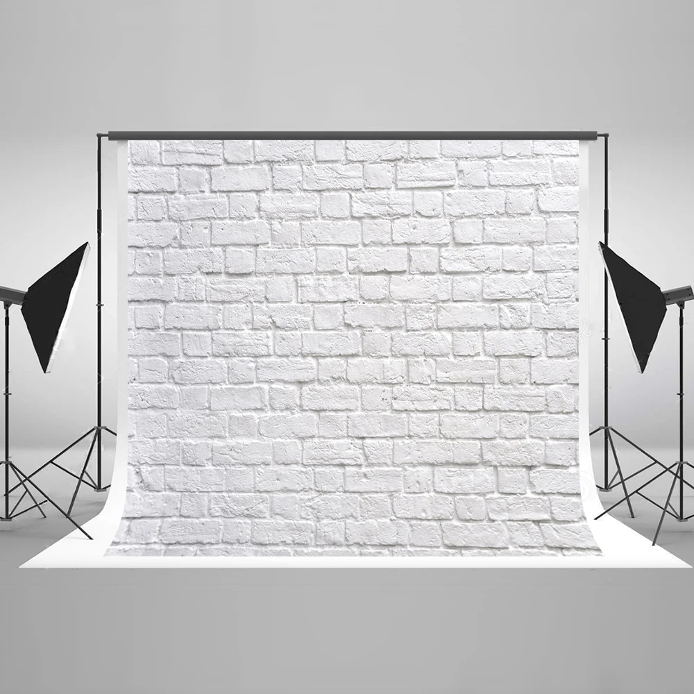 VinylBDS 8x8 футов белая кирпичная стена фотография фоны портрет ребенок душ фон
