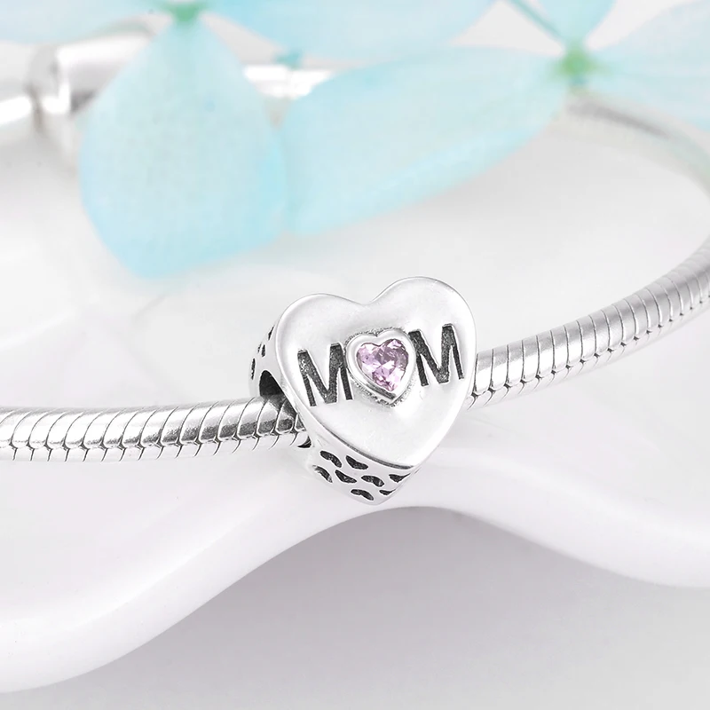 Authentic 925 Sterling Silver Love Mom Charm Heart Shape Fit Original Pandora Charm Bracelet Jewelry Making Mother Day Gift Buy At The Price Of 7 25 In Aliexpress Com Imall Com