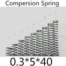 50 шт/партия из нержавеющей стали 304 0,3*5*40 мм 0,3*5 небольшой точечный пружинный провод микро Пружина сжатия пружина