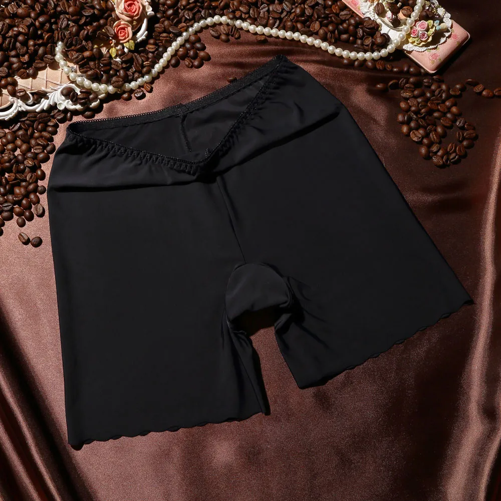 Для женщин леди безопасности укороченные штаны модные бесшовные шорты безопасности штаны Нижнее белье плотные трусы - Цвет: Черный