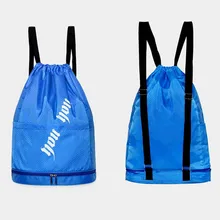 Сумки для плавания, пляжная сумка с кулиской, спортивный, тренажерный зал, водонепроницаемый рюкзак, комбинированная сумка для сухих и влажных вещей, для плавания женщин и мужчин