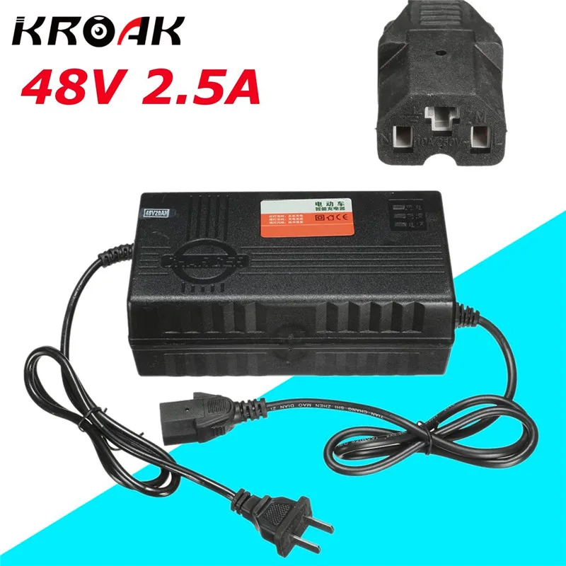 

48V 2.5Amp 20AH Battery Charger Power Adapter with Plug For Electric Car E-Bike Scooter Intelligent Electric Bike