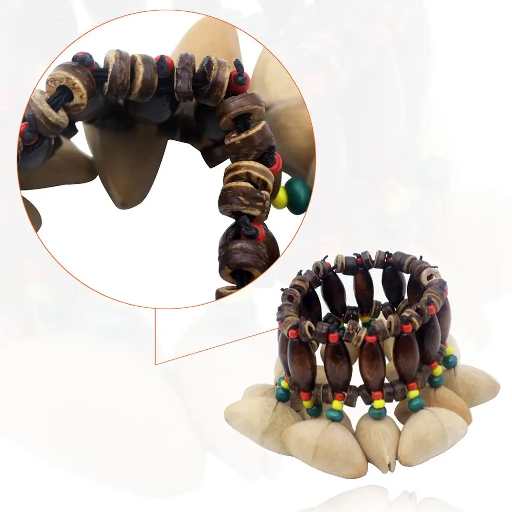 Ручной орехи Shell браслет Колокольчик для джембе Африканский барабан Конга перкуссия аксессуары
