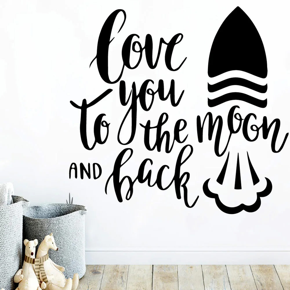 

DIY Art Quote Moon Vinyl Wall Sticker For Living Room Bedroom Home Decor Stikers Pvc Wall Decals Decoration Accessories