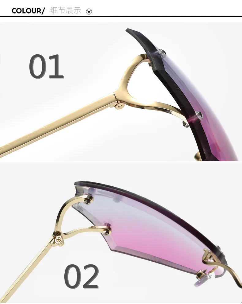 Новые градиентные женские прозрачные солнцезащитные очки прозрачные брендовые дизайнерские женские солнцезащитные очки UV400 металлическая оправа негабаритных