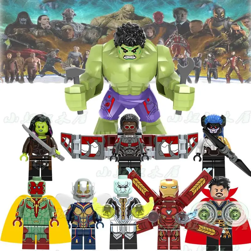 Avangers Marvel Spider-Man Hulk Infinity War Thanos Super Heroes Building Blocks