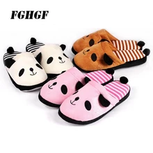 

Cartoon panda indoor soft floor women's slippers Floor of wood of drag A lovely velvet tow Little tails for men and women