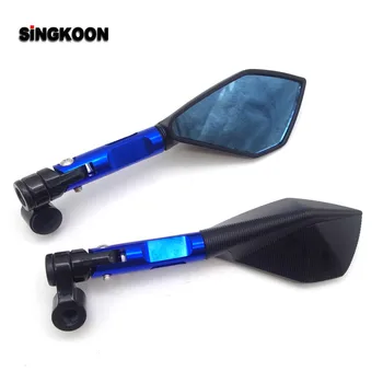 

CNC Aluminum Motorcycle Rearview Mirrors Blue Glass Motorcycle Side Mirror FOR honda cbf 1000 fz1n yamaha fzs 600 piaggio vespa