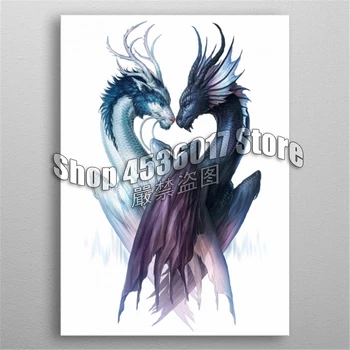 

Animals 5d Diy Diamond Painting Cross Stitch Yin and Yang Dragons Diamond Embroidery Mosaic Full Rhinestone Gifts Home Decor