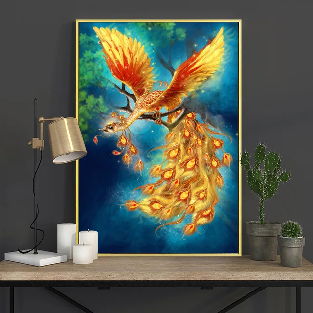 

5d DIY Diamond Painting New Arrivals Animals Phoenix Diamant Full Square Cross Stitch Needlework Decor For Home