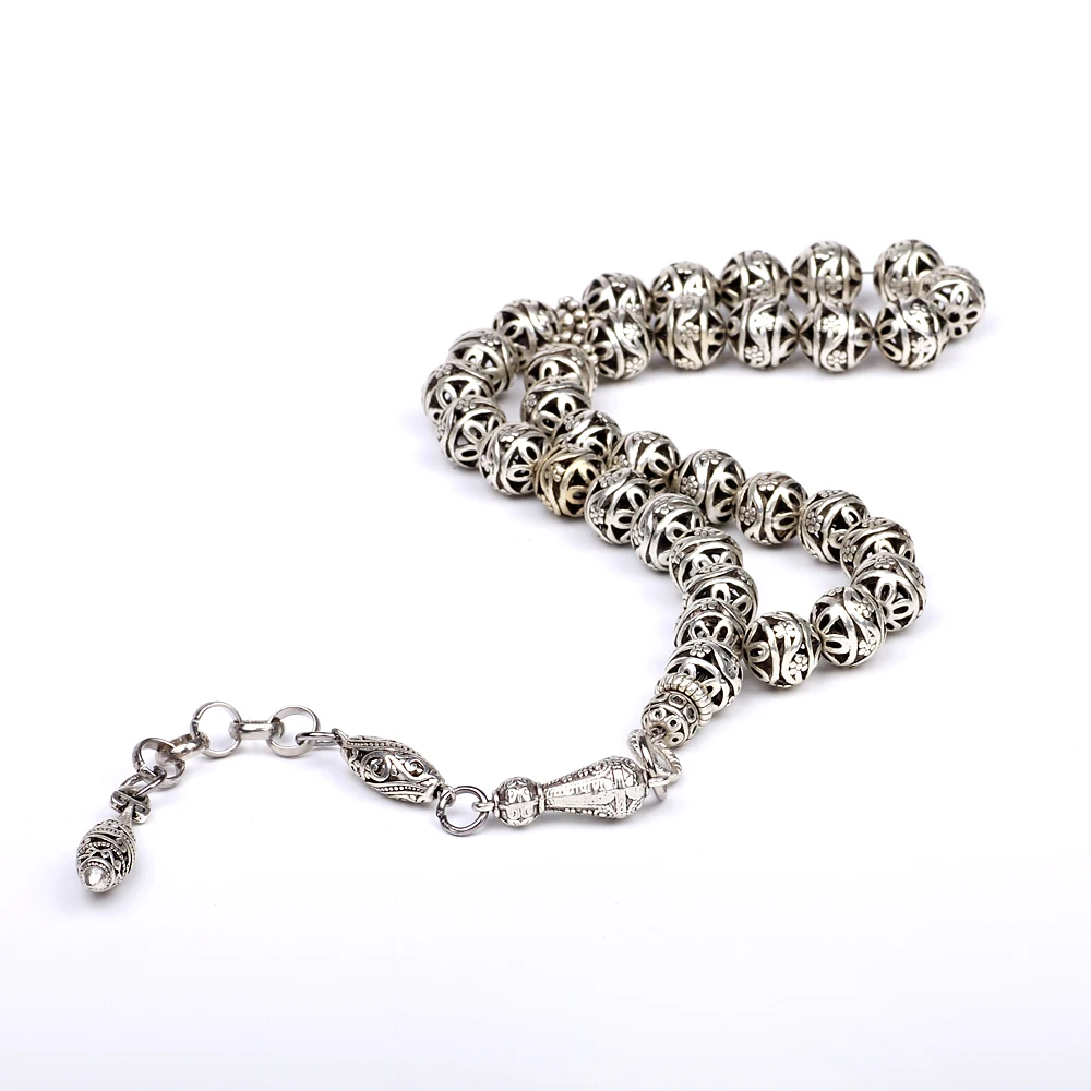 Магазин Tasbih Новое поступление DIY 1 шт Роскошные 11 мм серебряные круглые Полые