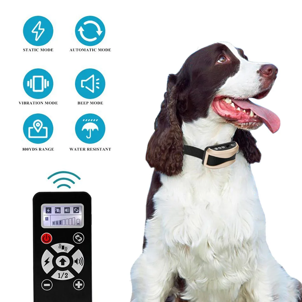 Dog Training Collar, 2 in 1 Automatic Anti Bark Collar with 800 Yards