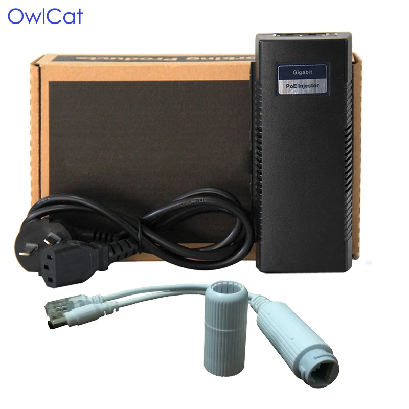 

OwlCat 2 Ports Fast PSE Ethernet Switch 1 Port POE Injector 48V 30W Power over Ethernet PoE Adapter Power Supply for IP Camera