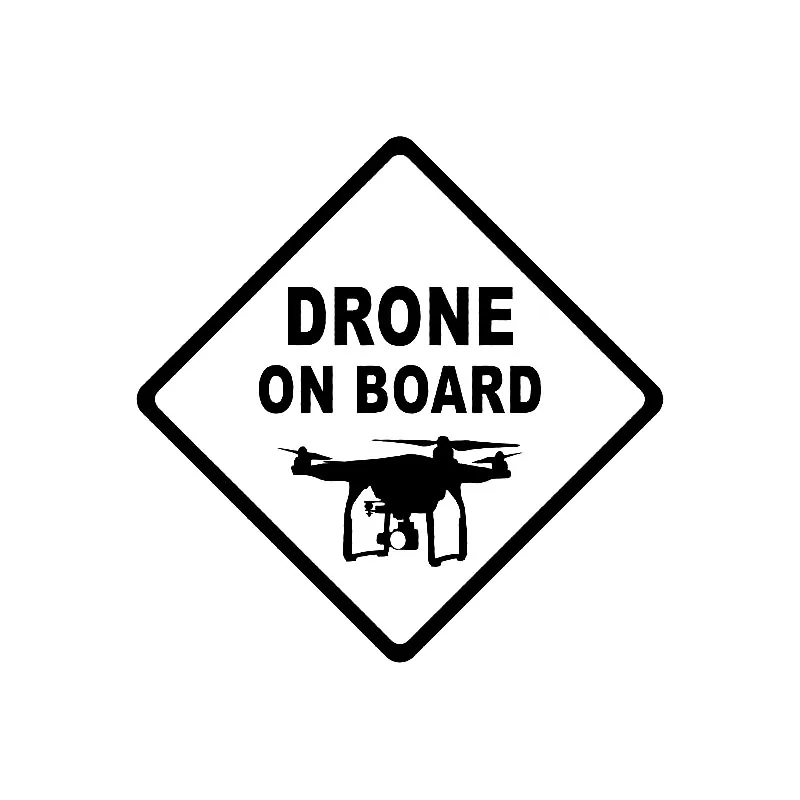 

15CM*15CM DRONE ON BOARD Vinyl Decal UAV Quadcopter Car Sticker Black/Silver c1-6632