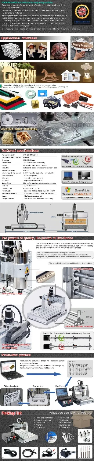 【EU ватто】 USB порт 4 оси CNC 6040 2200 Вт кВт Мотор шпинделя USB Mach3 ЧПУ маршрутизатор гравер гравировальный фрезерный станок 220В переменного тока