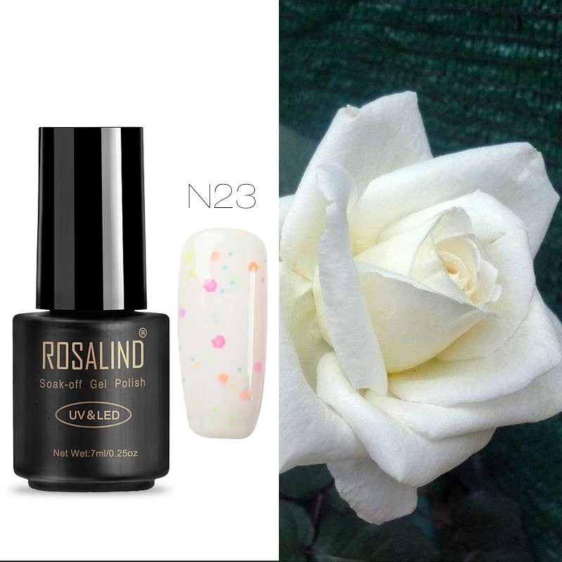 N23 ROSALIND Гель-лак для ногтей 7 мл Гибридный гвоздь искусство полуперманентные гель-лаки замочить сверху белый гель лак - Цвет: N23